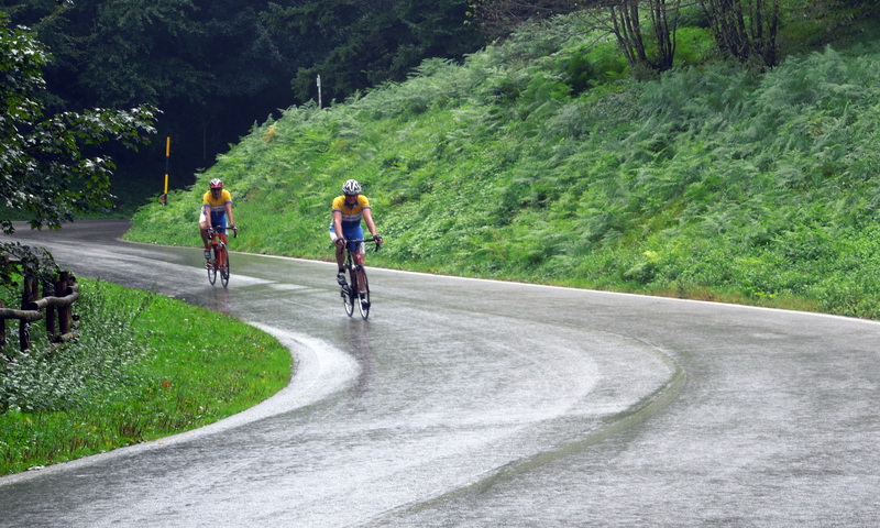 Abfahrt im Regen
