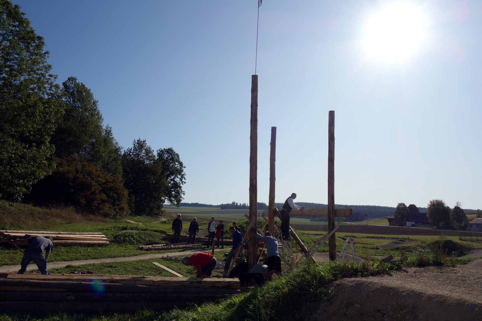 Turmbau im Bike-Park